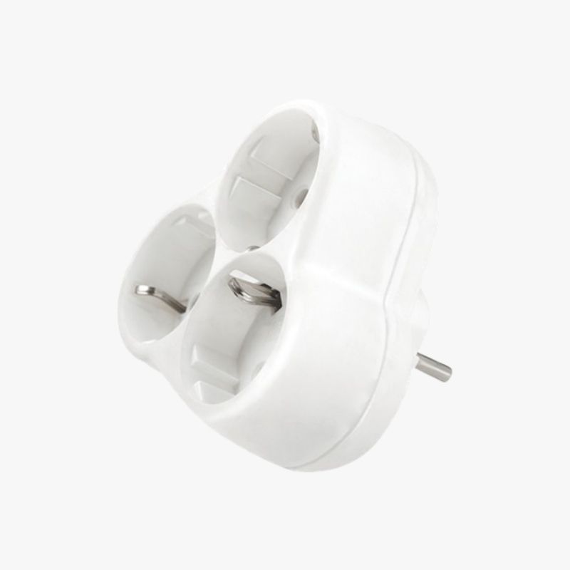 Topraklı-Üçlü-Beyaz-Fiş-Priz-Yonca Toprakli-Uclu-Beyaz-Fis-Priz-Yonca